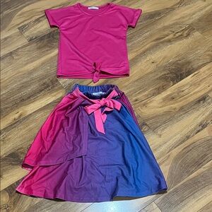 LIKE NEW TREND BLOSSOMS SKIRT & SHIRT OUTFIT (SZ. 6)
